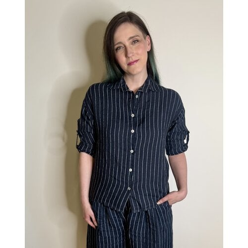 Milio Milano Bea Blouse - Navy Pin