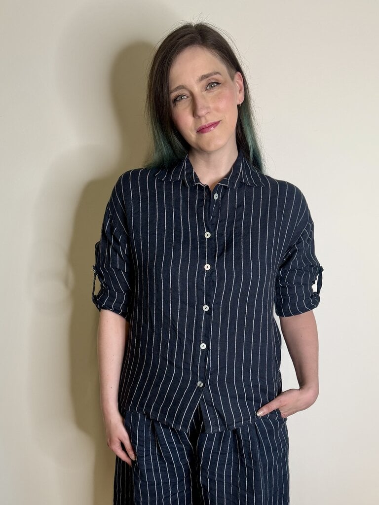Milio Milano Bea Blouse - Navy Pin