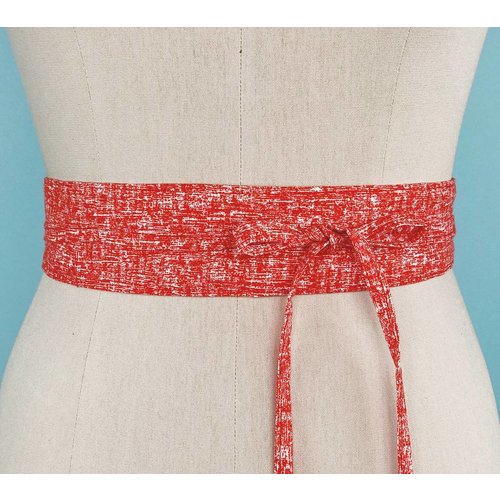 Sarah Bibb Mini Obi Belt- Red Blur Sarah Bibb Mini Obi Belt- Red Blur
