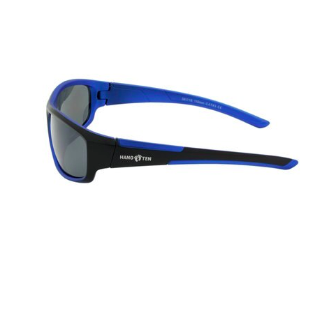 Matte Black Blue Metallic Polycarbonate UV400 Sport Sunglasses HTK19B