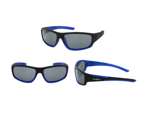 Matte Black Blue Metallic Polycarbonate UV400 Sport Sunglasses HTK19B