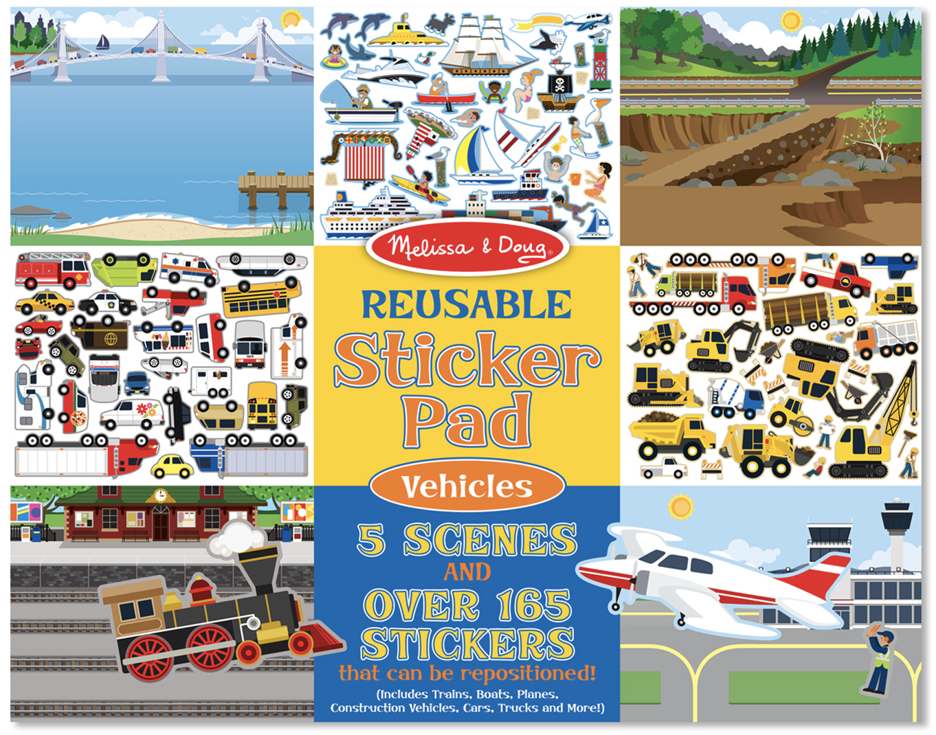 Melissa & Doug Vehicles Reusable Sticker Pads 4199
