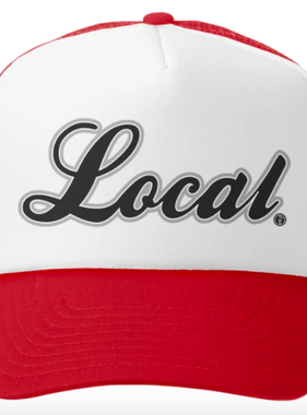 Grom Squad Local Trucker Hat, Red/White