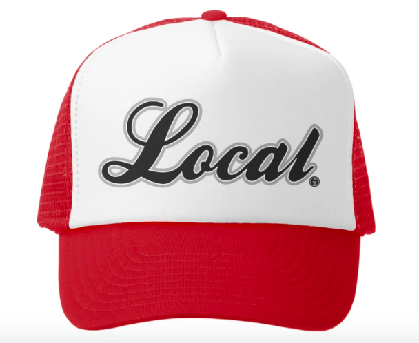 Grom Squad Local Trucker Hat, Red/White