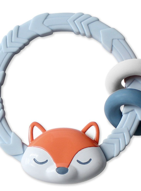 Ritzy Rattle Silicone Teether Rattles: Fox Blue