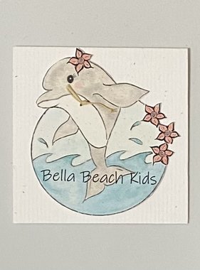 Greeting Cards Enclosure Card - BBK Dolphin w/ Flower