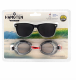 Hang Ten UV400 Black Sunglasses/Swim Goggles Set HSG01C