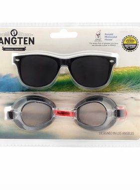 UV400 Black Sunglasses/Swim Goggles Set HSG01C