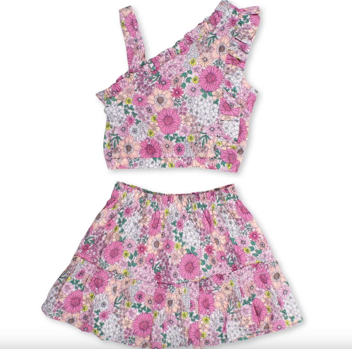 Shade Critters 1 Shoulder Top-Mod Floral Pink SR101-236