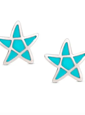 Star Fish Stud Earrings in Sterling Silver