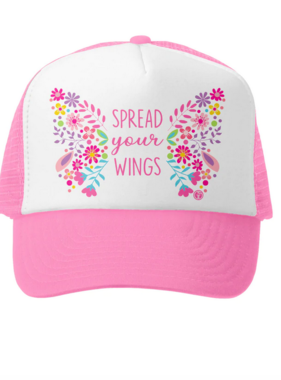 Spread Your Wings Trucker Hat Pink/White