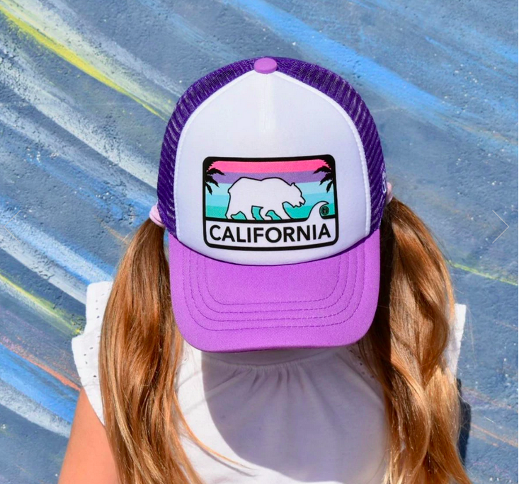 Grom Squad CA License Plate Trucker Hat Lav/White
