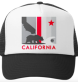 CA Flag Trucker Hat Black/White