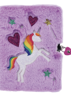 Iscream Magical Unicorn Lock/Key Furry Journal 724-920