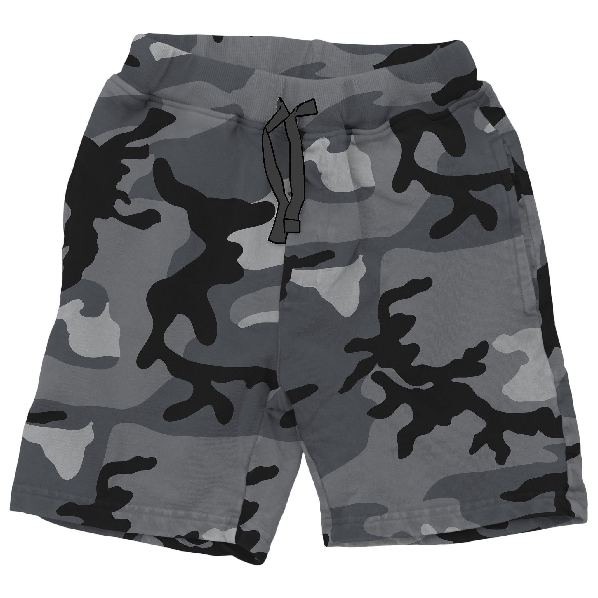 Wes And Willy Camo Jersey Short, Black