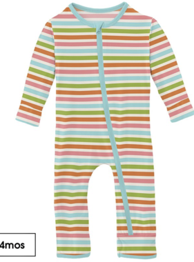 Kickee Pants Coverall with Zipper-Beach Day Stripe