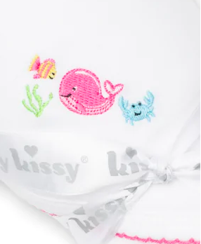Kissy Kissy Hooded Towel w/ Mitt Set Ocean Outing Pink