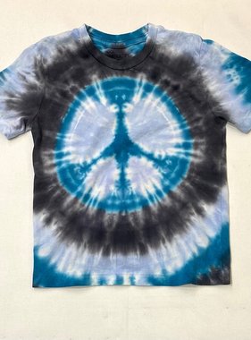 T-shirt Tie Dye Peace Sign Blue/Black