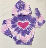 Hoodie Tie Dye Heart Purple/Lt Pink
