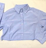 KatieJ NYC Corrine Cropped Button Down - Baby Blue