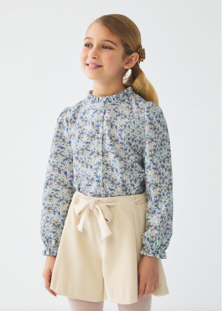 Printed blouse 5641 Blue Floral