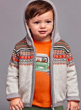 Mayoral 2309 74 Warm Knitted Jacket, Stone LAST ONE 9 months
