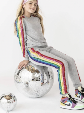 Lola and The Boys Sequin Rainbow Tracksuit Set