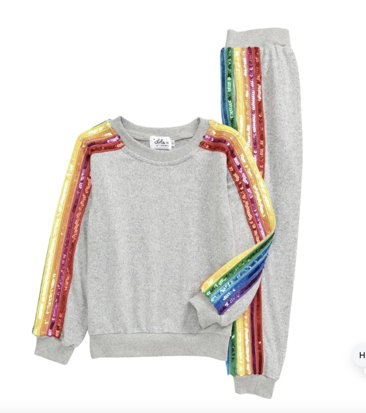 Lola and The Boys Sequin Rainbow Tracksuit Set