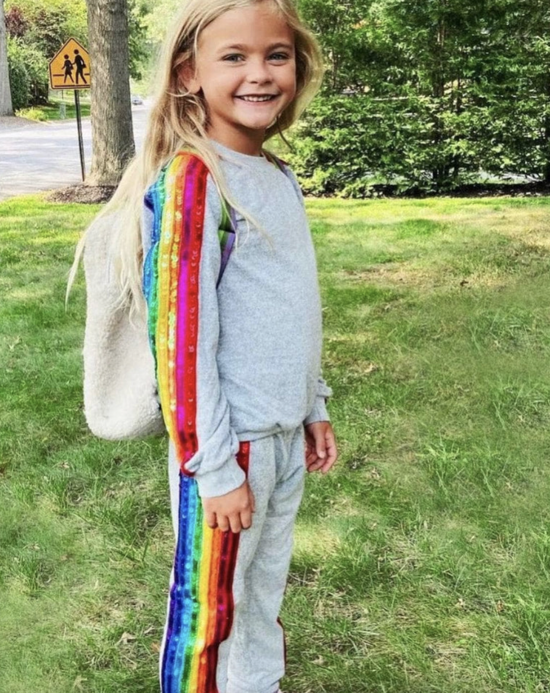 Lola and The Boys Sequin Rainbow Tracksuit Set