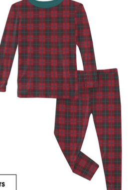 Kickee Pants L/S Pajama Set-Plaid