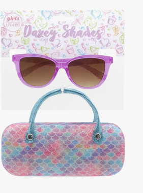 DST12B Girls Sunglasses with Case Mermaid Lilac