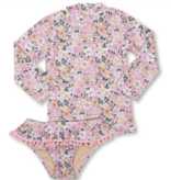 Shade Critters L/S Rash Set Pink Ditsy Floral