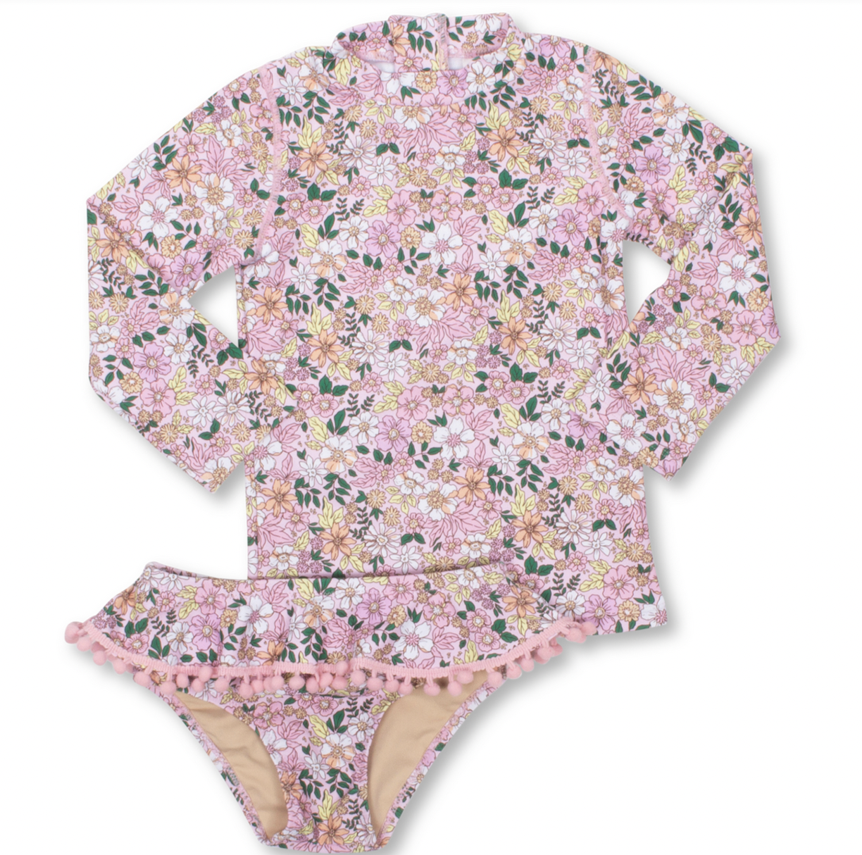 Shade Critters L/S Rash Set Pink Ditsy Floral