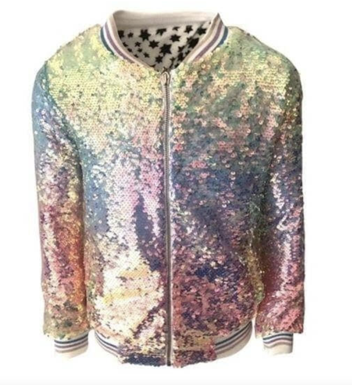 Lola and The Boys Icy Ombre Sequin Jacket
