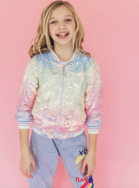 Lola and The Boys Icy Ombre Sequin Jacket