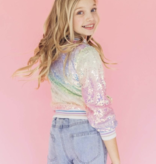 Lola and The Boys Icy Ombre Sequin Jacket