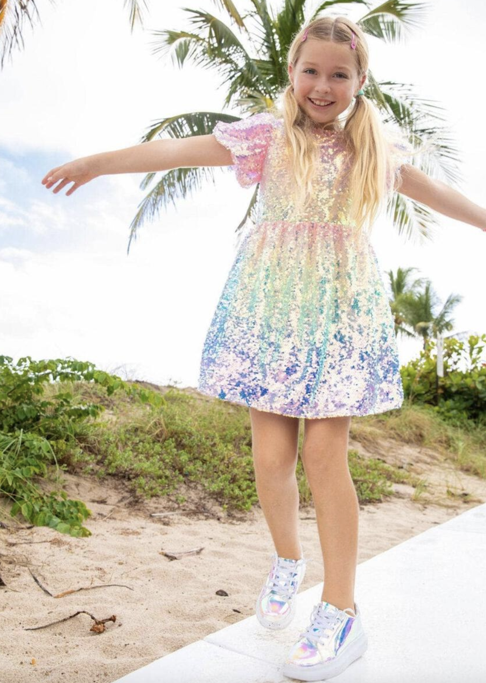 Lola and The Boys Sequin Ombre Dress