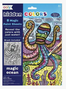 Ooly Hidden Colors Magic Paint Sheets (9 PC Set)- Magic Ocean