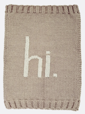 hi. Hand Knit Blanket Pebble