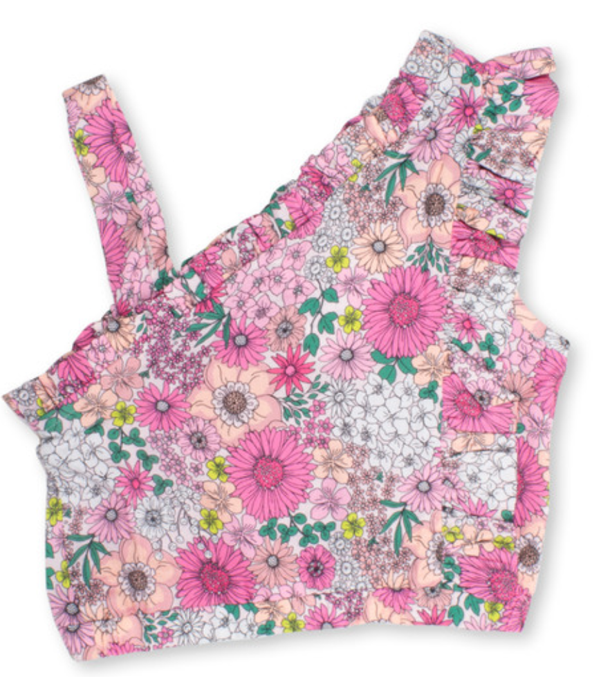 Shade Critters 1 Shoulder Top-Mod Floral Pink SR101-236