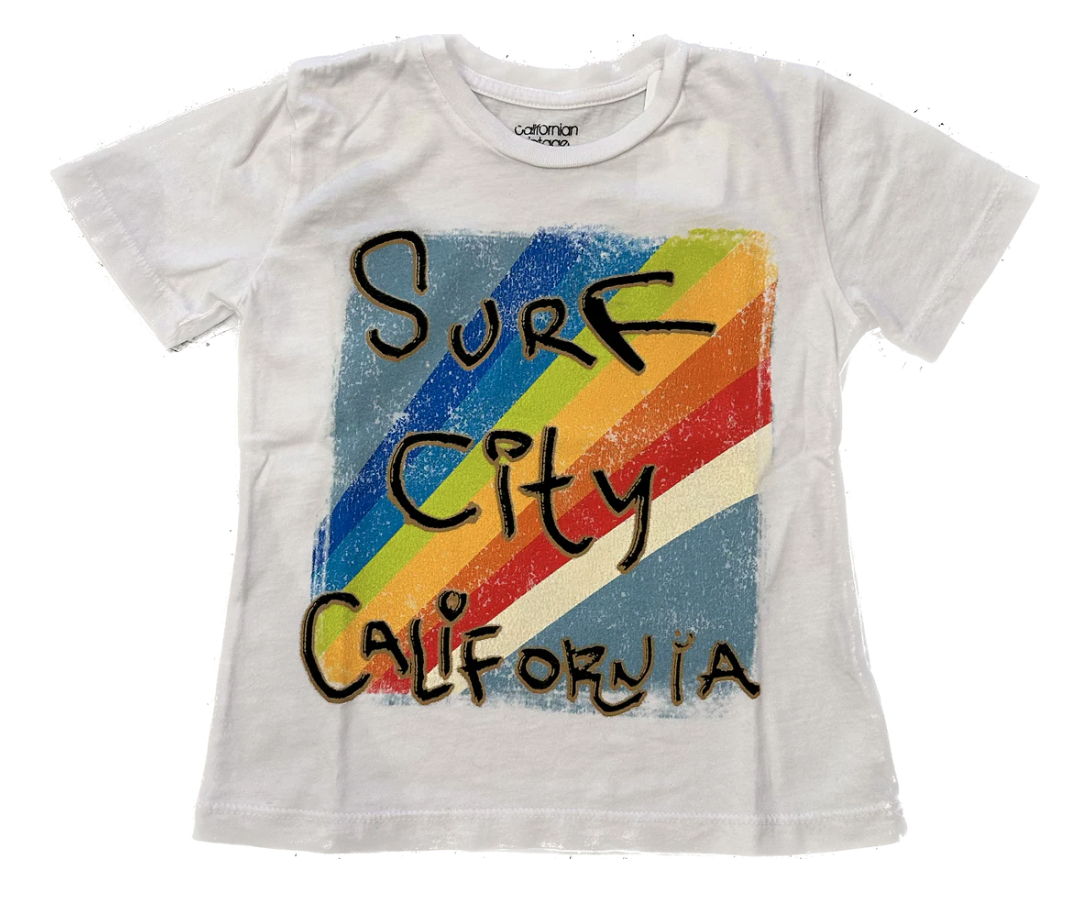 S/S Tee Shirt Surf City White