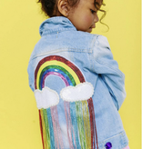 Lola and The Boys Crystal Rain Denim Jacket Fringe