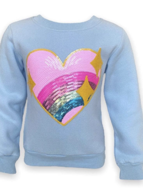 Lola and The Boys Rainbow Sparkle Heart Sweatshirt
