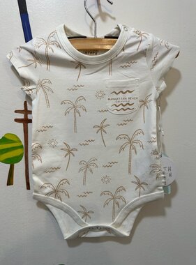 Earth Nymph BABY UNIVERSAL ROMPER PALM SCENIC IVORY