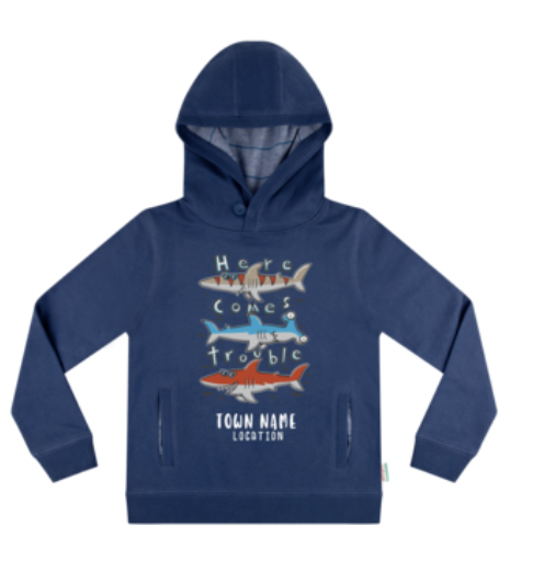 Earth Nymph Boys Hoody Shadey Trouble Denim