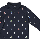 Mayoral 2169 33 L/S Printed Polo Navy