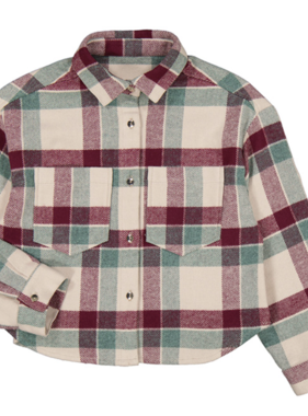 Mayoral 7180 40 Checked overshirt  Egglplant