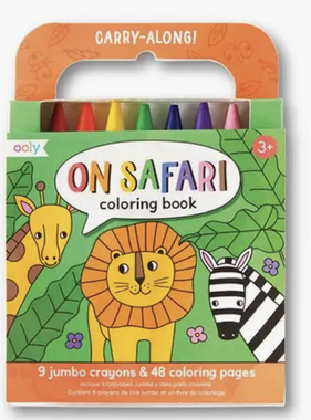 Ooly Carry Along Crayon & Coloring Book Kit-On Safari