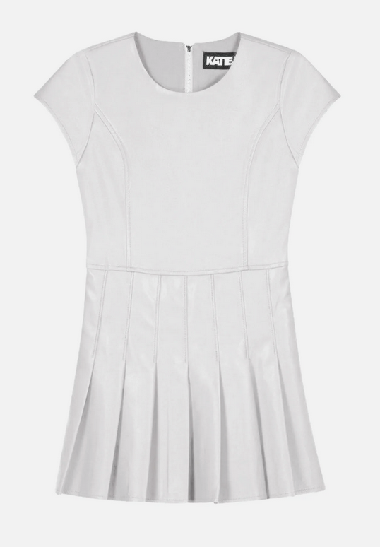 KatieJ NYC Eddie Dress Winter White Vegan Leather