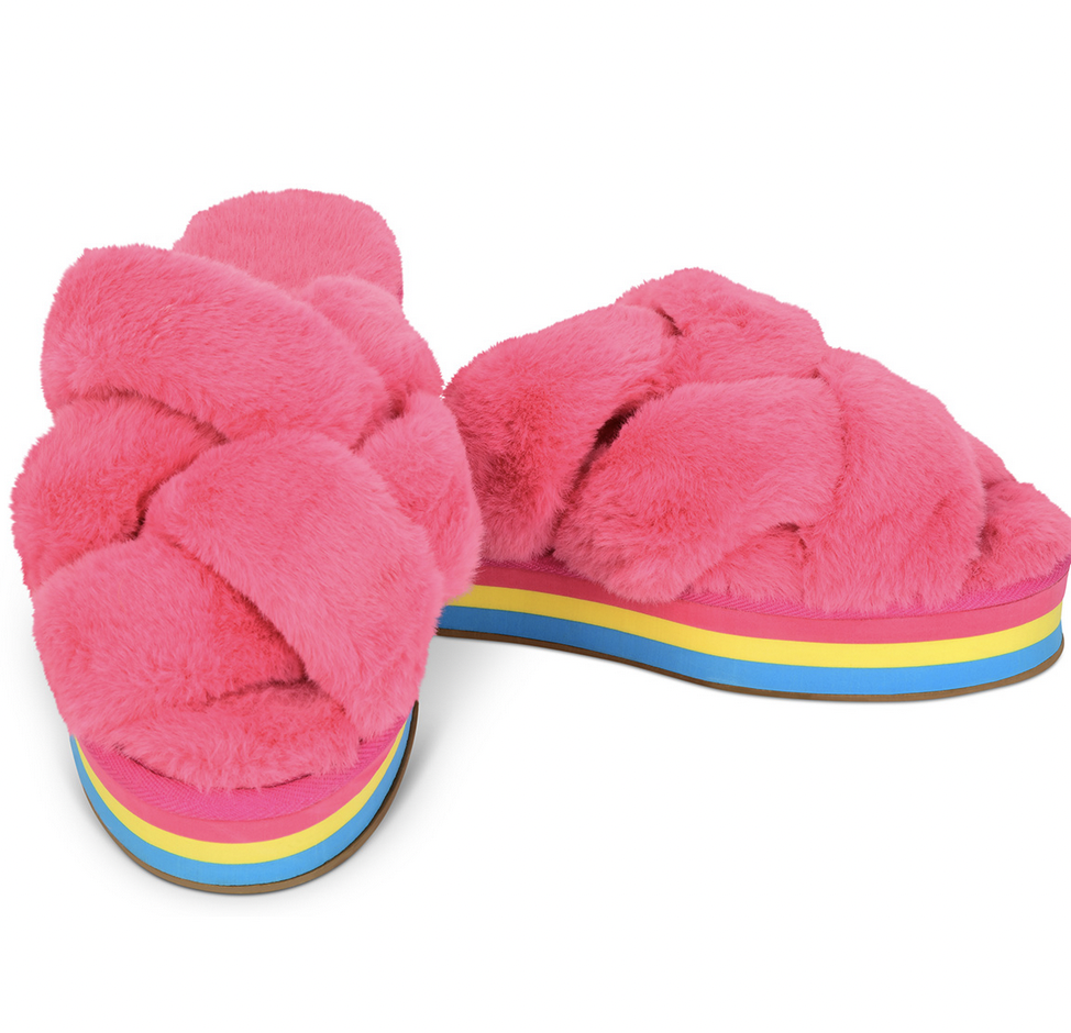 Iscream Furry Platform Slippers